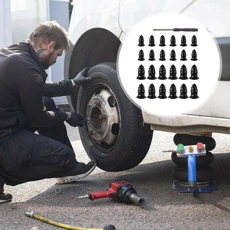Tire Leak Stopper Rubber Screw Plugs Tire Puncture Nails For Car Motorcycle Bicycles Roadside Emergencies