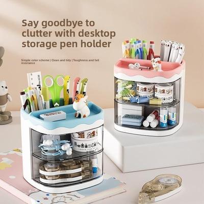 2 Layers Jewelry Organizer Plastic Transparent Hair Ring Display for Dressing Table Cute Children's Hair Accessories Storage Box