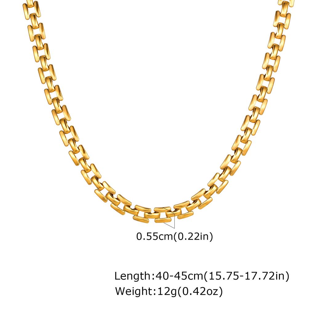 Stainless Steel Strap Chain Handmade Chain Necklace for Women,Gold Color Flat Snake Chain Mesh Necklaces,Classic Jewelry Gifts