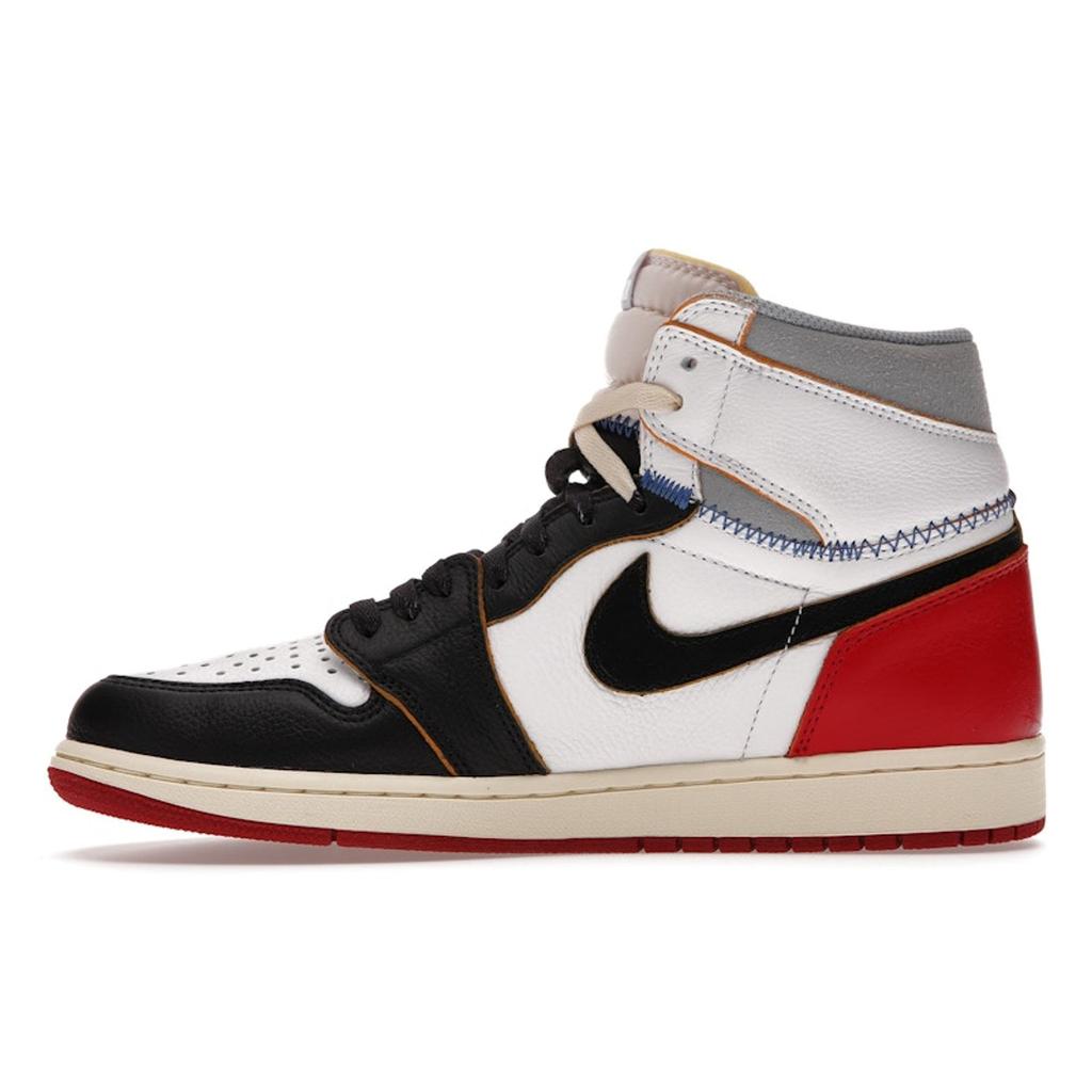 Union LA X Air Jordan 1 Retro High NRG Black Toe Unisex Sneakers White Varsity-Red Wolf-Grey BV1300-106