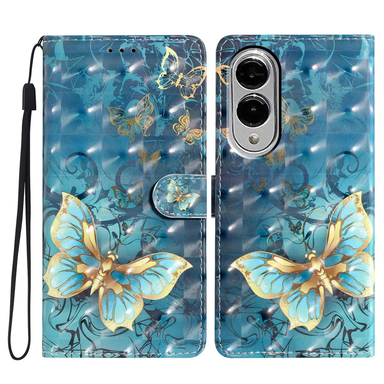 

For Samsung Galaxy S25 Edge Case PU Leather Wallet Phone Cover 3D Pattern Printing Butterfly