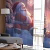 Christmas Old Man Reindeer Curtains For Living Room Bedroom Home Decoration Window Voile Tulle Curtain Drapes