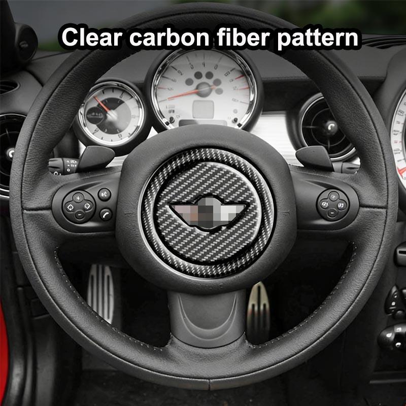 Carbon Fiber Patterned Car Steering Wheel Sticker Suitable For MINI F Series R Series Interior Accessories Tnrjc00