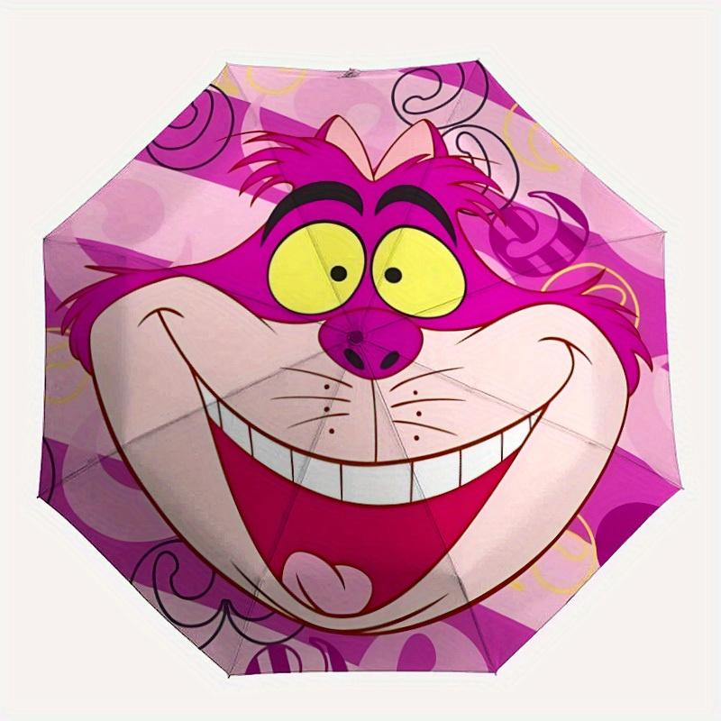 

1pc Cheshire Cat Automatic Umbrella Durable Iron Frame & Plastic Handle, Sturdy Construction, Playful Design yy250821027