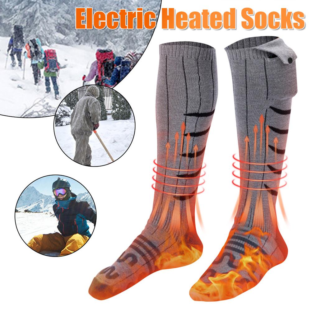 Elektrische Heizsocken Kältefest Skisocken Schnellheizend Winter Warm Thermosocken Waschbar für Radfahren Camping Skaten