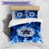 Leicester City Football Printed 3 Pieces Bedding Set, Comfortable Skin Friendly Bedroom Duvet Cover Set