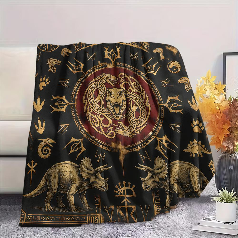 Viking Animal Patterns Print Flannel Blanket High Quality Comfortable for All Seasons Home Decor Warmth and Comfort Perfect for Christmas Gifts