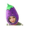 [pkpohs] Headgear Strawberry Vegetable Plush Toy Kigurumi Funny Cosplay Hat Costume (Eggplant)
