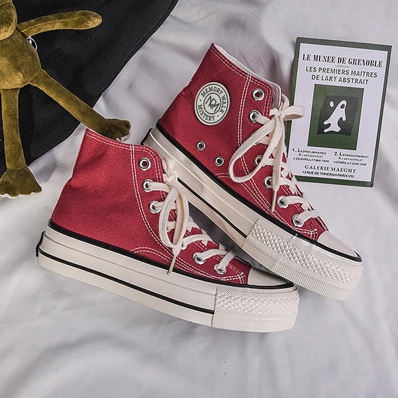 Platform canvas shoes female student Harajuku versatile board shoes 5615