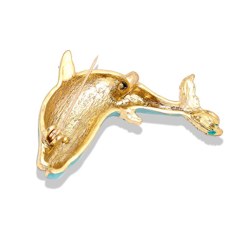 Fashionable Oil-drip Whale Crystal Brooch