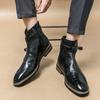 New Luxury Designer Brand Mens Genuine Leather Dress Office Man Shoes for Men Fashion Chelsea Casual Winter Ankle Boots Footwear
