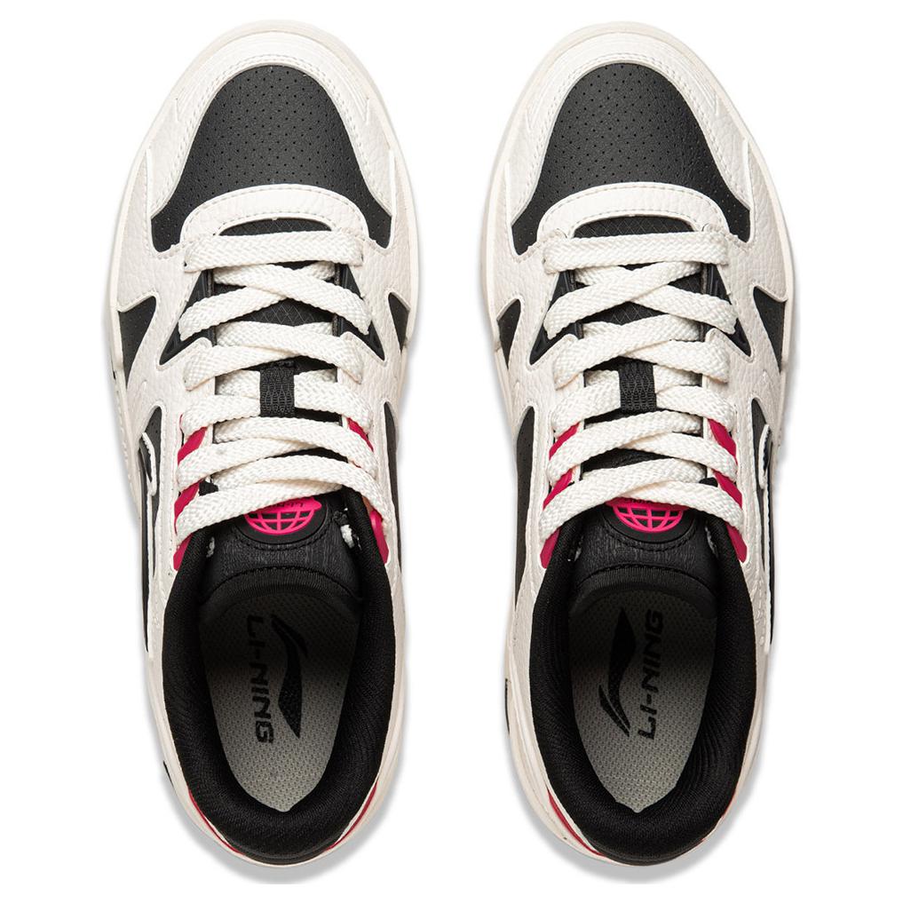 Li Ning Comfortable Versatile Thick Sole Height Increasing Non-Slip Shock Absorbing Wear-Resistant Low-Top Skate Shoes Women Sneaker AGCU368-2