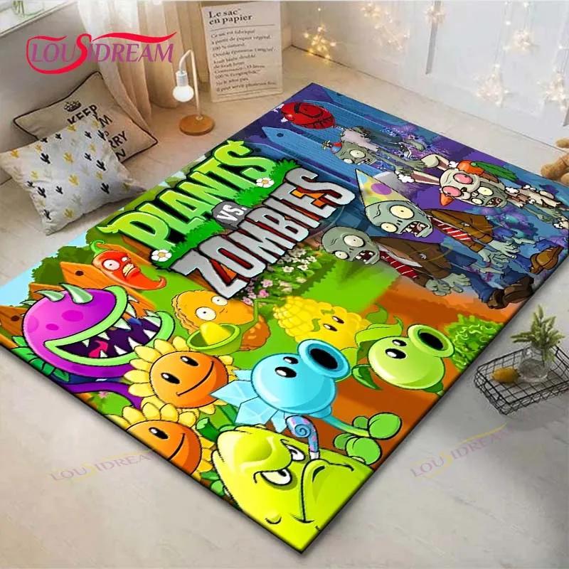 Hot Puzzle Games P-plant Vs Z-zombiee Carpet Outdoor Rug Area Rug Non-slip Carpet Bedroom Decor Carpet for Parent-child paradise
