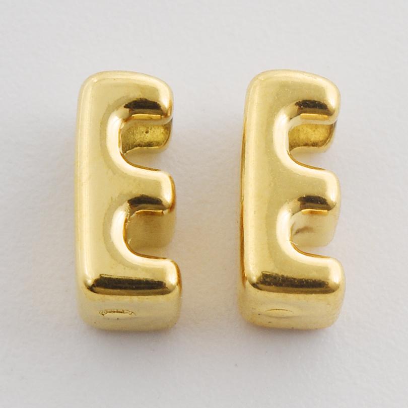 3/6pcs Real Gold Plated A-Z Stainless Steel Beads For Jewelry Making Supplies 2mm Hole Spacer/Loose Bead DIY Handmade Materials