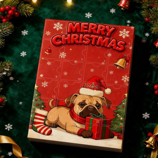Ημερολόγιο Αφίξεων για Λάτρεις Σκύλων Διακόσμηση Αντίστροφης Μέτρησης 24 Ημερών για τα Χριστούγεννα 2D Επίπεδο Ακρυλικό Κρεμαστό Σκύλου Πολυλειτουργικό