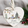 1pc Personalized Bunny Baby First Christmas Ornament Ceramic Christmas Ornament for Baby Girl Boy New Baby Gift Xmas Keepsake