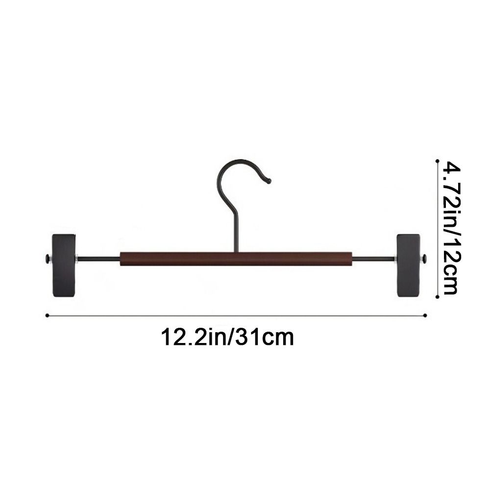 6 Pieces Adjustable Trouser Hangers Anti-slip Clothes Drying Rack Wood Pants Hangers Closet