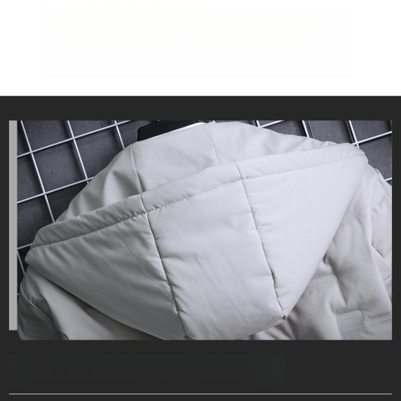 Męska kurtka bawełniana w stylu koreańskim, modny krótki płaszcz bawełniany w stylu koreańskim dla mężczyzn w średnim i młodym wieku, kurtka bawełniana plus size, męska zimowa z kapturem