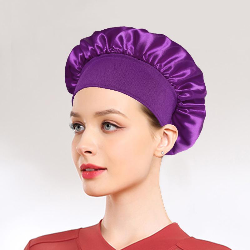 

Широкий край Еластичність Жіночий капелюх Атласна шапка для сну Волосся Нічна шапка для сну Накидка на голову Шапочки для душу для лазні та сауни 13
