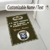 Floral Garden Theme Crystal Velvet Rug Personalized Custom Name Text Soft Floor Mat Home Decor