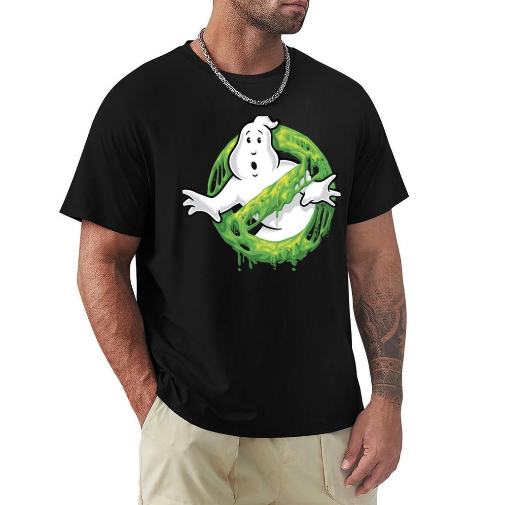 Ghost Hunters Busters Classic Slime Ghost Logo T-Shirt Basic Crew Neck Short Sleeve Top