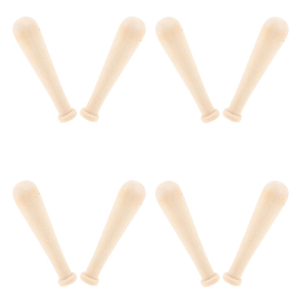 10Pcs Mini Baseball Bat Wood Unpainted DIY Crafts Painting Decoration Drawing Small Wooden Baseball Bat Set for Kids Crafts