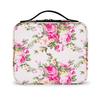 INOVERA (LABEL) Faux Leather Makeup Organizer Bag for Women, Girls & Bride - Travel Cosmetic Kit Storage Organiser - Toiletry Vanity Box with Adjust