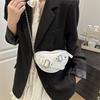 Designer Heart Cross Bag Y2k PU Leather Bag Fashion Heart Shoulder Bag  for Women