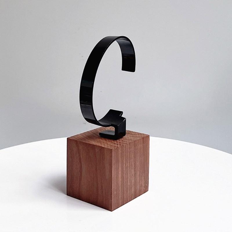 Supporto per Orologi in Legno di Noce Fatto a Mano Elegante Supporto Espositore per Orologi a Forma di C Portaoggetti per Orologi da Casa e Negozio