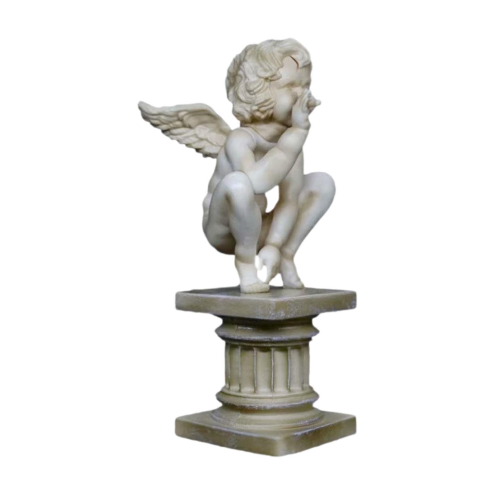 

Статуэтка Ангела, Скульптура Херувима Подарок Домашний Декор Крылатый Ангел Орнамент Настольная Фигурка для Камина Книжной Полки Рождества Бара