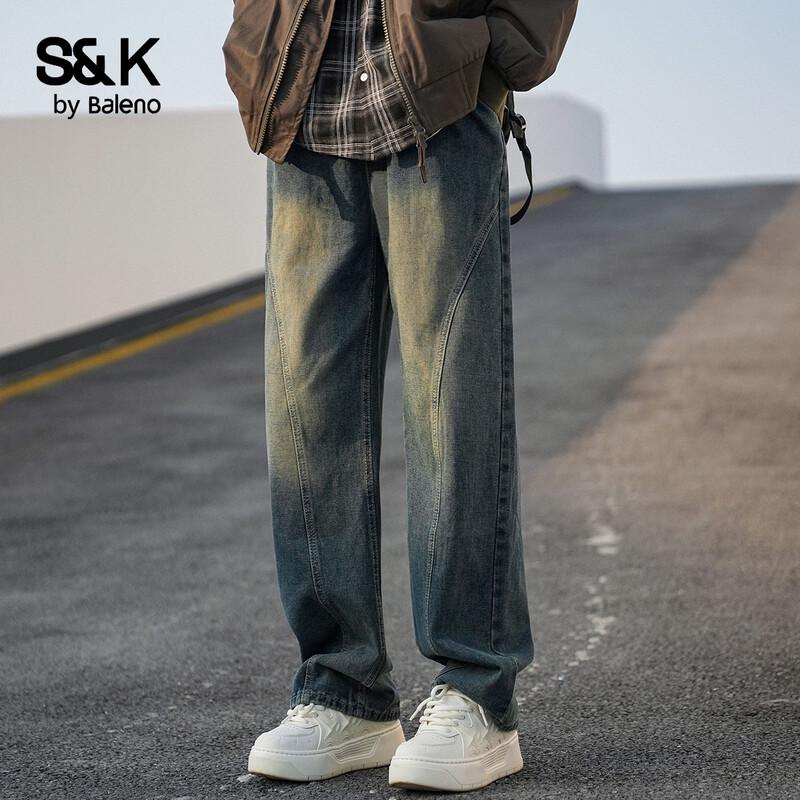 Baleno Men's S&K Series Loose Fit Straight-Leg Jeans