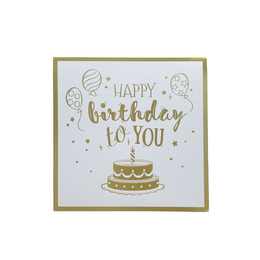 Musical and Light Happy Birthday Card Hollow Paper Carving Led Birthday Cake Postcards Cartoon Patterned Effect