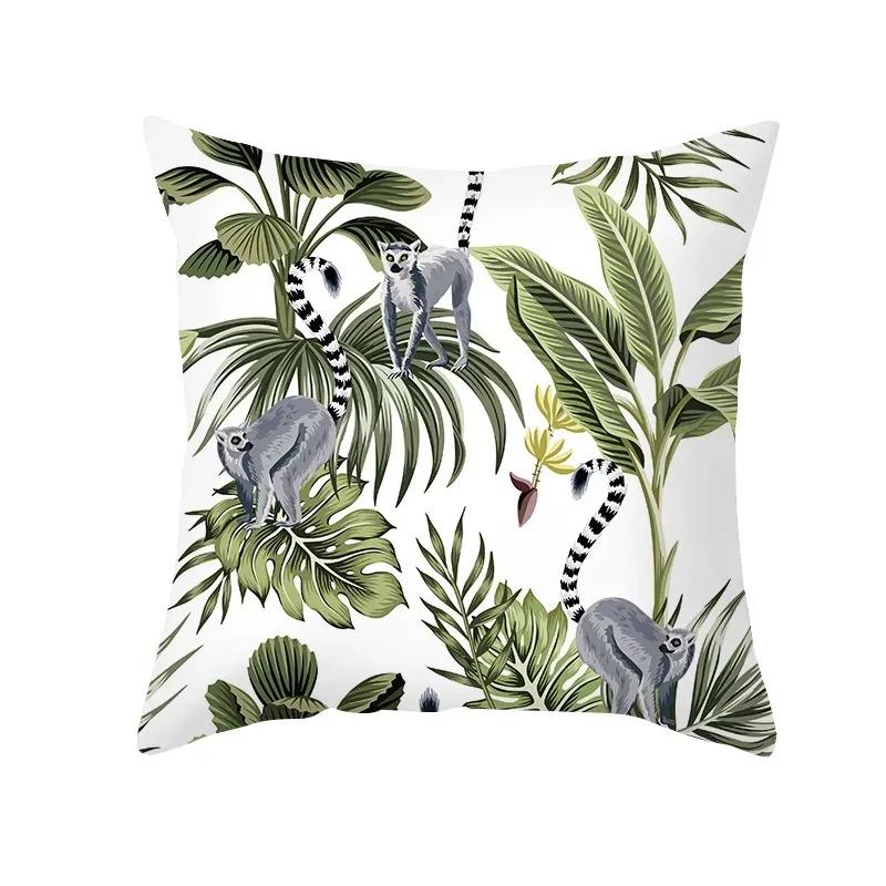Tropical Rainforest Plant and Animal Print Pillowcases Sofa Cushion Covers Bedroom Children's Room Home Decoration