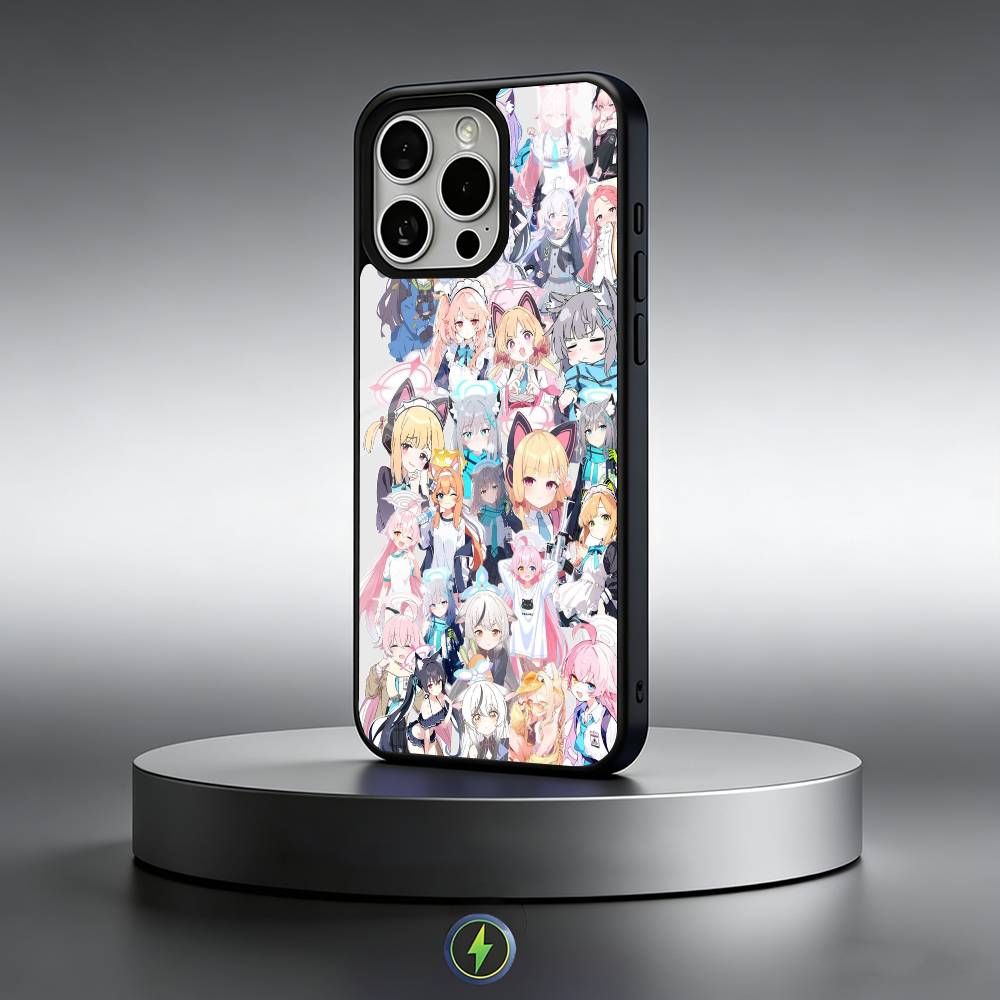 

B-Blue Archive Anime The Animation Phone Case For iPhone17,16,15,14,13,12,11 Plus,Pro Max Magnetic For Magsafe Wireles Charging iPhone11PRO