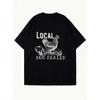 Oversized T Shirt Black Local Egg Dealer Chicken And Eggs Graphic Print Casual Wear For Women Summer Outfit Street Style Fashion Top
