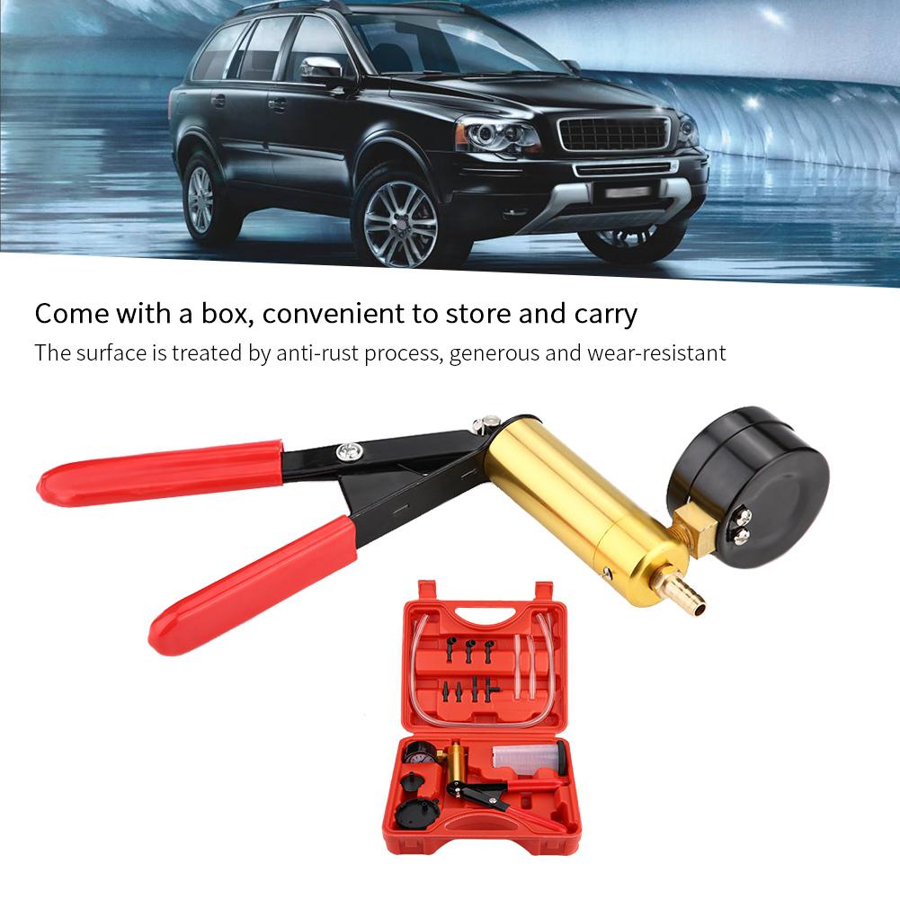 Auto Hand Held Vacuum Pump Pressure Tester Kit Brake Bleeder Test Tool