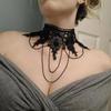 Neck Strap, Court Gothic  Spicy Girl Necklace, Lace Necklace, Collarbone Chain Collar