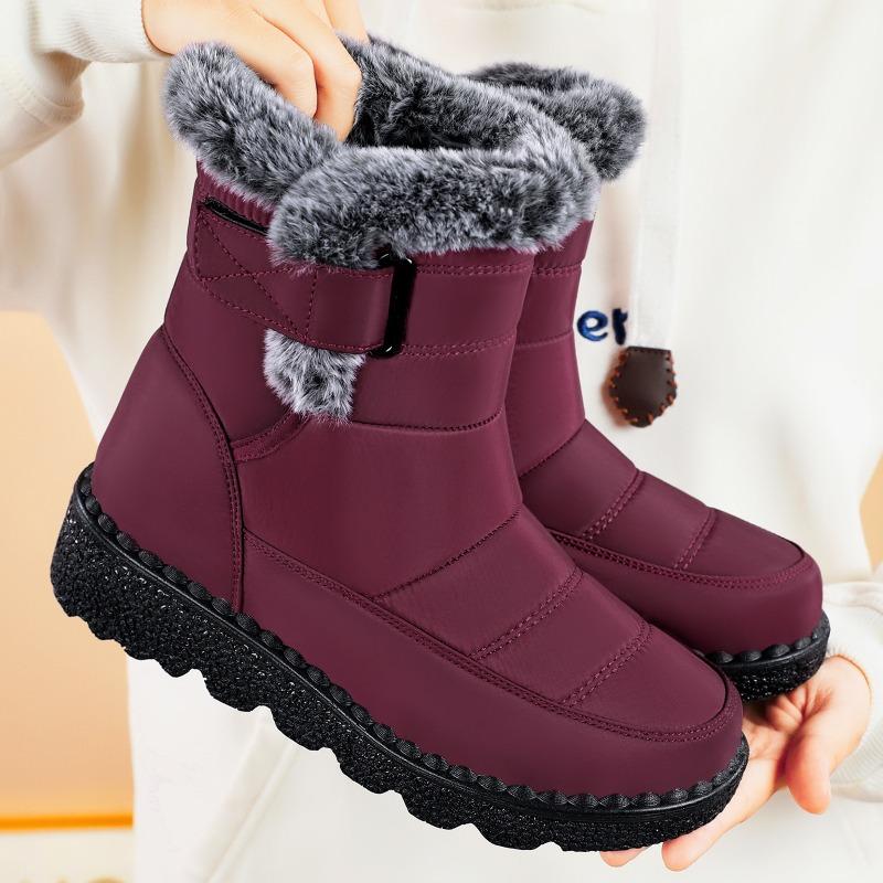 Snow Boots Women's Winter Large Size Women's Boots Piled Thickened Cotton Boots Polyurethane Boots High Top Platform Cotton Shoes