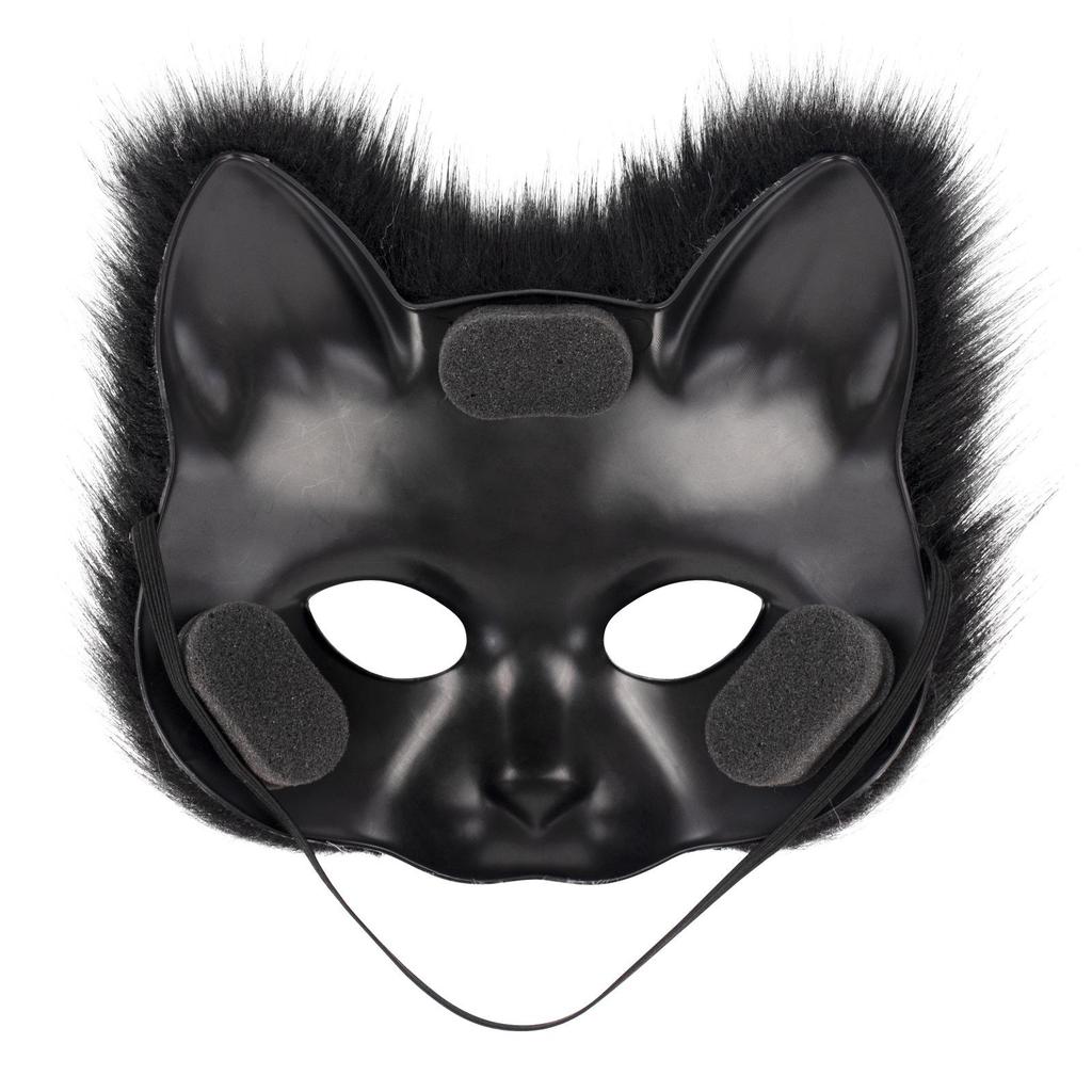 Halloween Beastman Cat-Fox Plush Mask & Gloves Cosplay Set