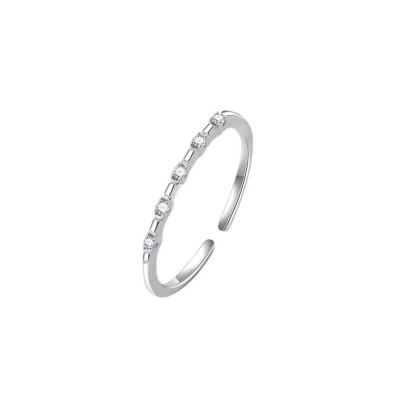 Elegant Adjustable Sparkling Diamond Ring for Index or Pinky Finger - Luxurious and Simple Design