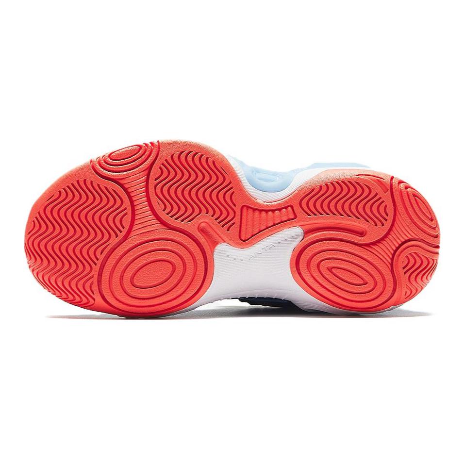 Anta Kids Asymmetrical Comfortable Non-Slip Wear-Resistant Breathable Low-Top Basketball Shoes Kids Sneakers Blue White 312439951-4
