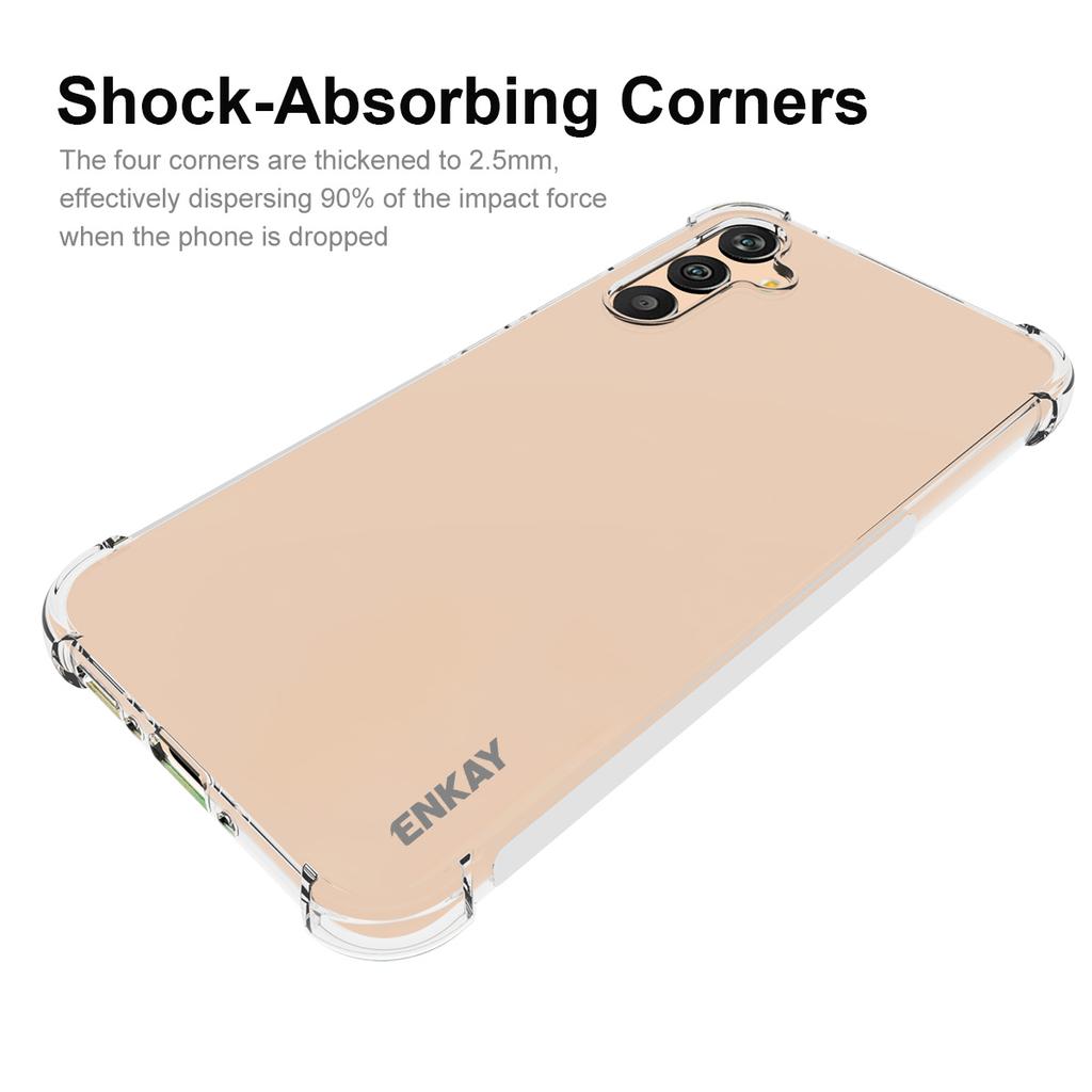 ENKAY HAT PRINCE For Samsung Galaxy A34 5G Anti-slip Clear Phone TPU Case with High Aluminium-silicon Glass Screen Film