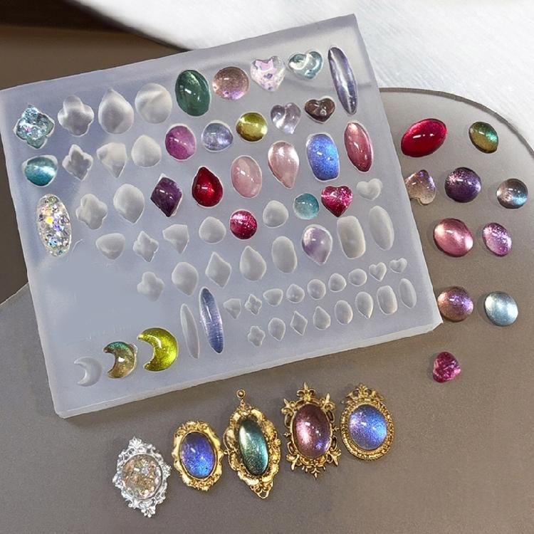 Flexible Silicone Nail Art Molds Silicone Texture Nail Art Stencil Crafting Molds for Repeated Use In Creative Designs