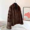 New imported velvet little female mink full pumping mink coat women's stand-up collar loose mink fur coat