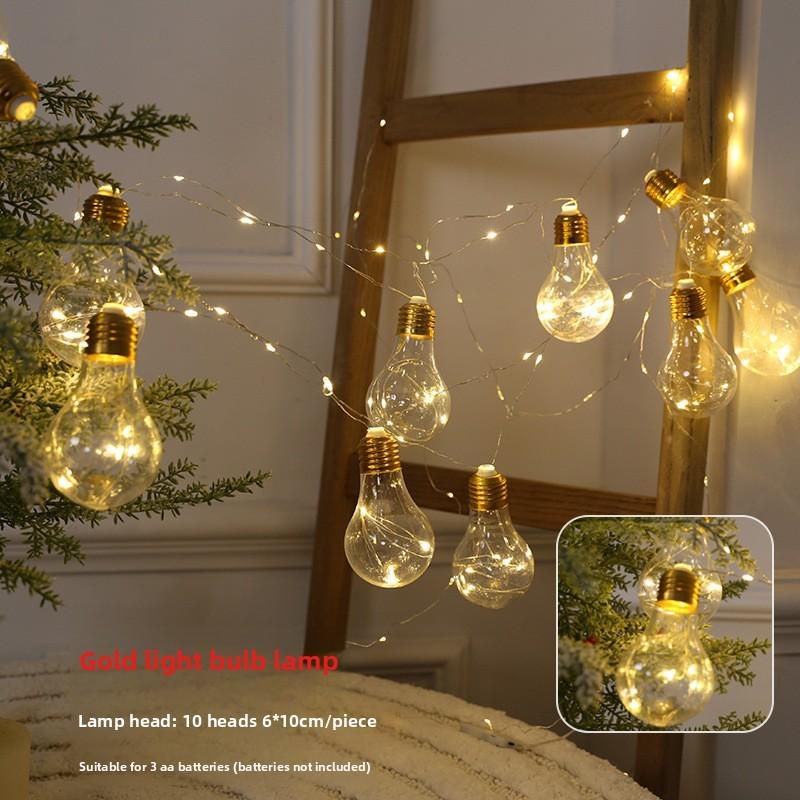 Christmas Tree Decoration Lights With Illuminated Bulb And Star For Holiday Festive Decor