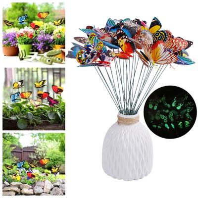 10 pezzi palo luminoso a farfalla resistente alle intemperie vaso da giardino per esterni vaso 3D finto palo a farfalla decorazione bastone puntello foto prop