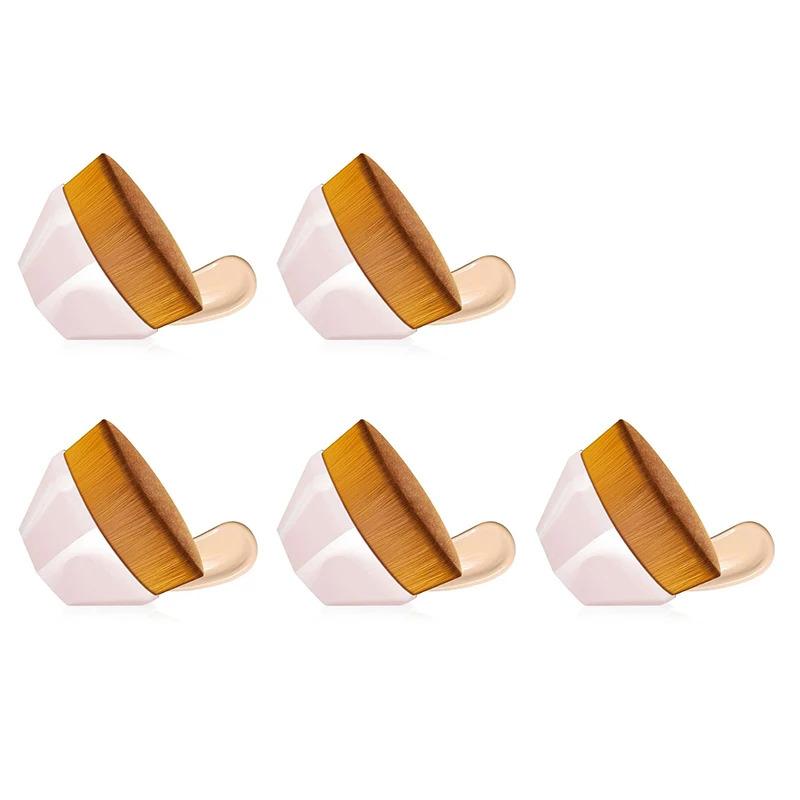 1/6pcs Hexagonal Makeup Brush, Flawless Foundation Make-Up Brush, Suitable For Liquid Makeup Brush Set, Women'S Soft Cosmetics