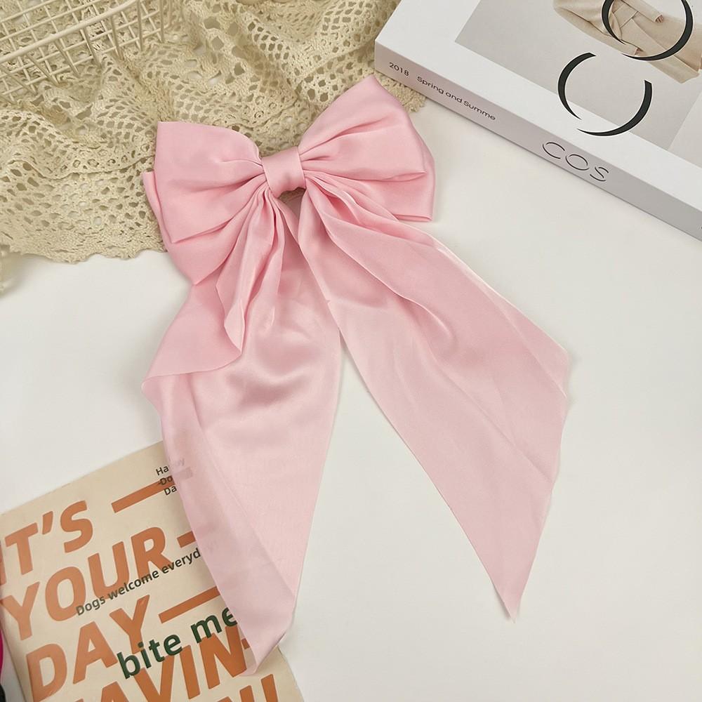10 Stück Damen Große Schleife Haarspange Mädchen Chiffon Große Schleife Haarnadeln Satin Haarspangen Damen Einfarbig Pferdeschwanz-Clip Haarschmuck
