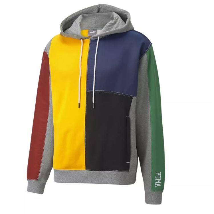 PUMA Signature Hoodie Sweatshirt Grey Yellow Green Red Men s 532086-01 S