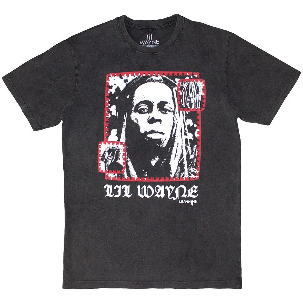 Lil Wayne Unisex Stone Wash T-Shirt: Mono Photo (Large) 3XL